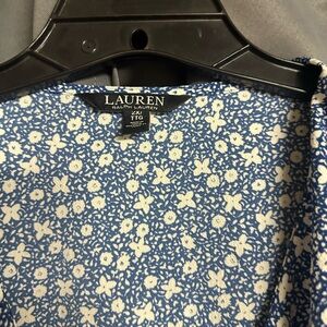 Ralph Lauren Navy and White Floral Top